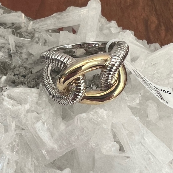 NWT Judith Ripka Fine Jewelry Interlocking Eternity Ring with 18K Gold - 6 - Picture 3 of 15